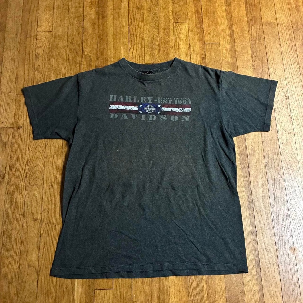 Harley Davidson Cowboy Beaumont Texas Made in USA T Shirt XL Grey